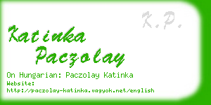 katinka paczolay business card